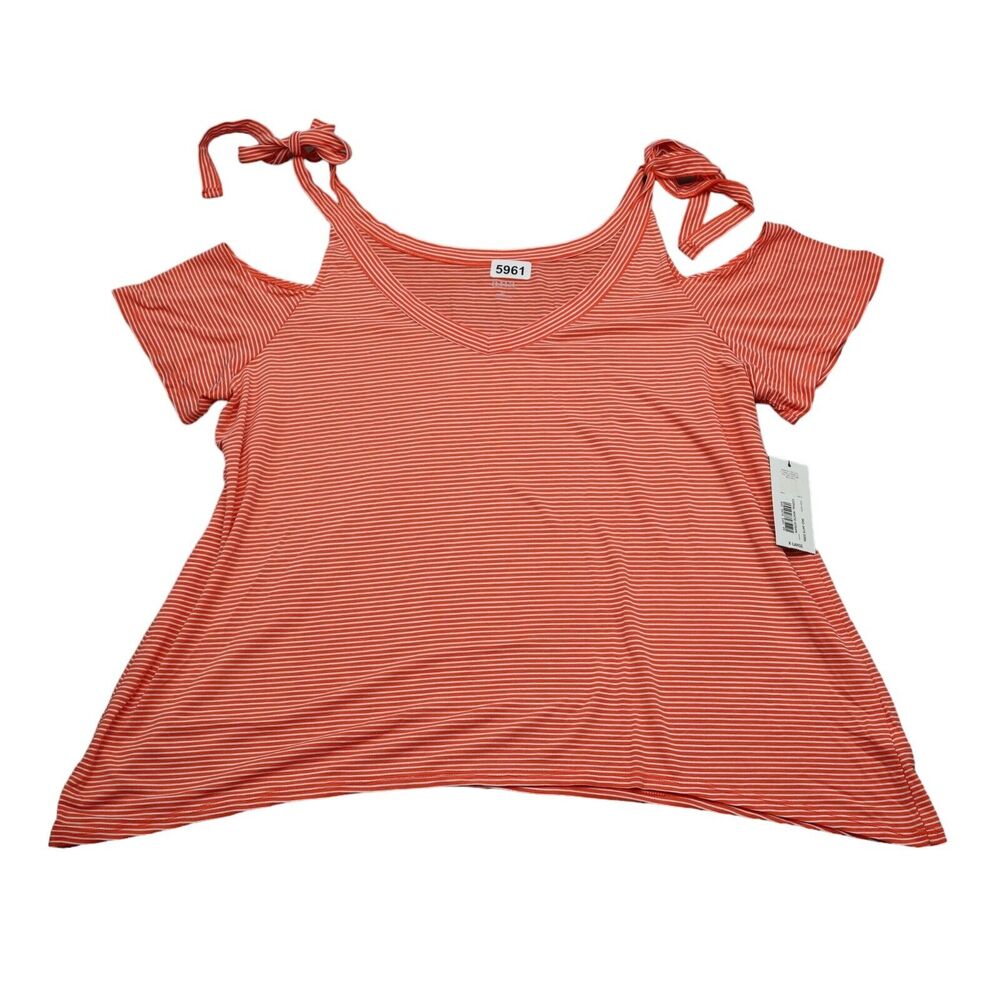 ANA Shirt Womens XL Orange Striped Top Scoop Neck Sleeveless Flowy Top New